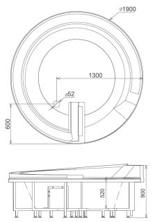 Акриловая ванна Gemy G9090 K White 190x190x90